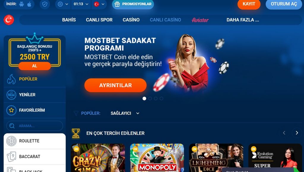 Przedsiębiorstwo hazardowe na żywo MostBet